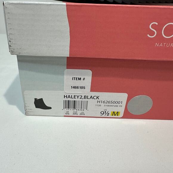 NEW! Naturalizer Soul Women's Haley2 Black Wedge Ankle Bootie Boots Size 9.5 - Picture 2 of 7